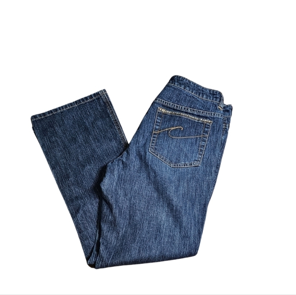 Chico's Platinum Denim Straight Leg Jeans Blue Size 0.5 Short (US 6)